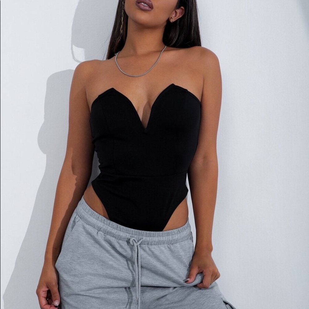 Solid V Bra Body Suit